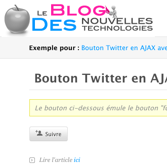 Bouton Twitter en AJAX avec jQuery