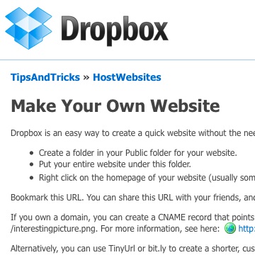 Comment faire pour utiliser Dropbox et héberger gratuitement un site Web
