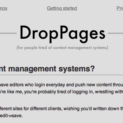 DropPages vous permet de créer un site Web à l&rsquo;aide de votre compte Dropbox, avec zéro compétence HTML