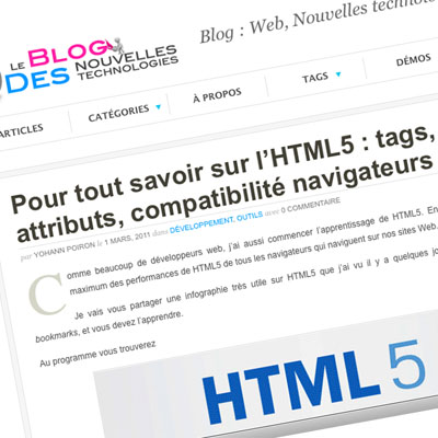Infographie : Pour tout savoir sur l&rsquo;HTML5 : tags, attributs, compatibilité navigateurs