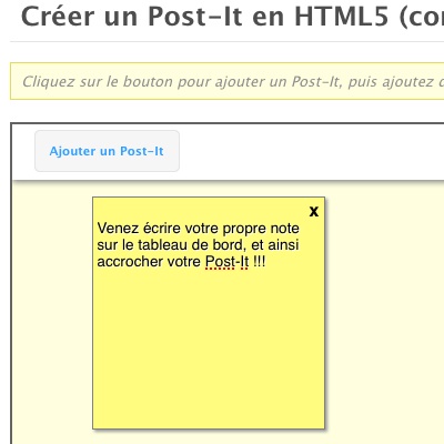 Créer un Post-It en HTML5 (contenteditable, localStorage), CSS3 et jQuery