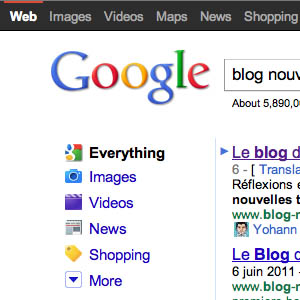 Google affiche en noire sa barre de navigation
