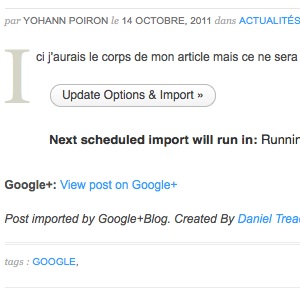 Partager vos publications Google+ sur votre blog WordPress avec ce plugin