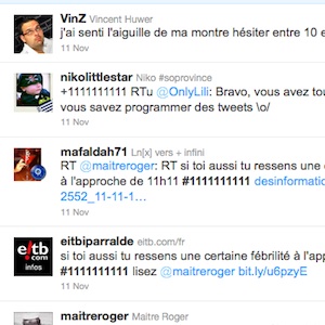 Twitter affiche chaque tweet mentionnant le &rsquo;11.11.11 11:11&prime;