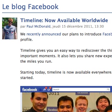Facebook Timeline est disponible pour tous !