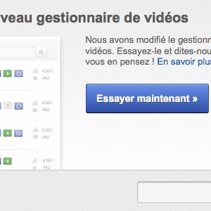 Nouvelle interface pour la gestion des vidéos sur Youtube