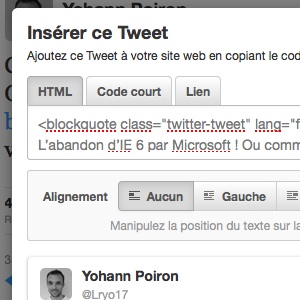 Plus besoin de prendre une capture d’un tweet pour l’intégrer sur votre site