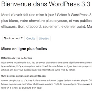 WordPress 3.3 dans les bacs et installé sur le blog