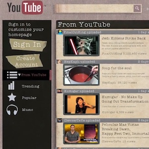 YouTube lance officiellement son design de sa nouvelle page d&rsquo;accueil