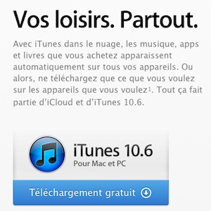 Apple propose en téléchargement iTunes 10.6