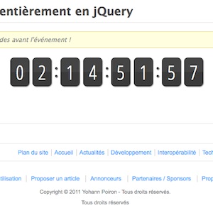 Un compte à rebours entièrement en jQuery et CSS