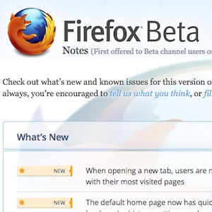 Firefox 13 bêta ajoute certaines mises à jour tant attendues