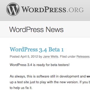 WordPress 3.4 bêta 1 dans les bacs
