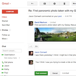 Gmail propose désormais de répondre aux publications Google+ à partir de votre boîte de réception