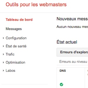 Nouveau tableau de bord et meilleure navigation au sein de Google Webmaster Tools
