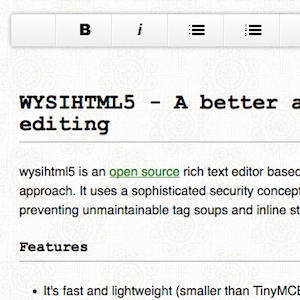 WYSIHTML5 : Un éditeur de texte riche Open Source basé sur l&rsquo;HTML5