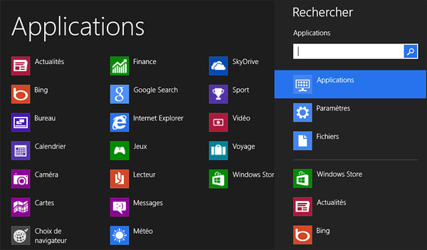 Windows 8 : trucs et astuces pour les nouveaux utilisateurs - Recherche par catégorie