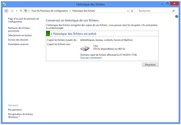 Windows 8 : trucs et astuces pour les nouveaux utilisateurs - Visualisez l'historique de vos fichiers