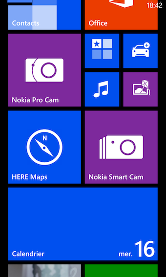 Interface de Lumia 1020