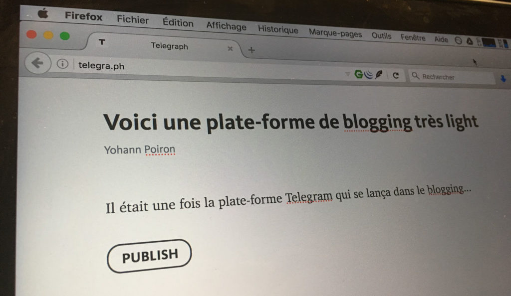 Telegram lance Telegraph pour publier des articles anonymement - BlogNT (Blog)