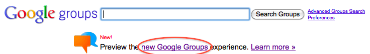 Google Groups : Passage à la nouvelle version