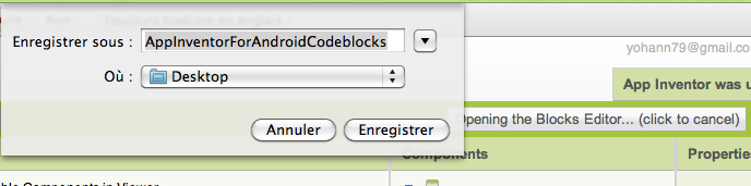 Démonstration de Google App Inventor, la création d’application Android par glisser-déposer - Lancement de l'éditeur de blocs