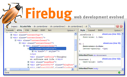 Webdesigners, 10 applications HTML et CSS sur Mac OS X - Firebug