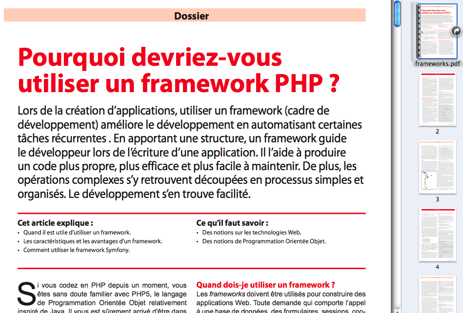 PHP Solutions : Juin 2011 – Frameworks en PHP - Publication sur le Framework