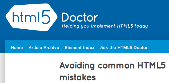 Avoiding common HTML5 mistakes