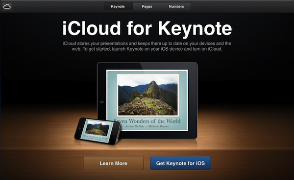 Apple lance iCloud.com en bêta ! - iWork - Keynote