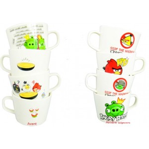 Concours : Gagner une peluche et 4 tasses Angry Birds offerts par Gadgetorama - Lot tasses Angry Birds