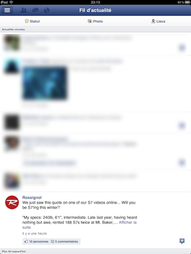 Facebook est disponible sur l'iPad - Fil d'actualités