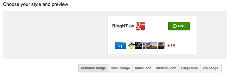Google déploie les badges Google+, voici comment l'insérer... - Choix de taille du badge Google+