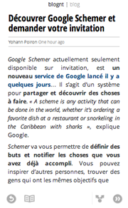 Lecture d'un article après avoir cliqué sur le titre Comment bénéficier de Google Currents sur votre Android - Lecture d'un article après avoir cliqué sur le titre