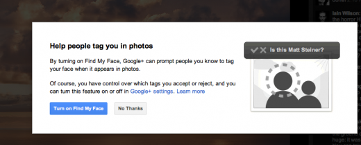 'Find My Face' voilà de quoi taguer efficacement vos photos sur Google+ - Autorisation du service