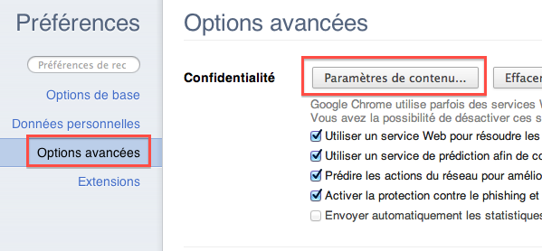 Comment faire pour visualiser tout de même Wikipedia pendant le blackout - Paramètres du contenu