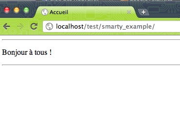 Introduction au framework Smarty - Test d'affichage Smarty