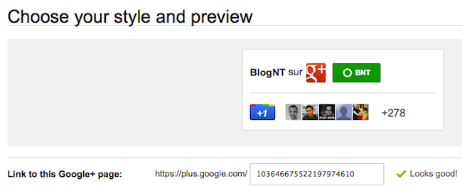 Personnaliser votre badge Google+ - Génération badge Google+
