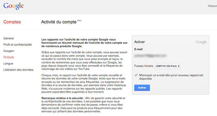 Google lance 'Activité du compte', un tableau de bord pour visionner toutes vos activités en ligne