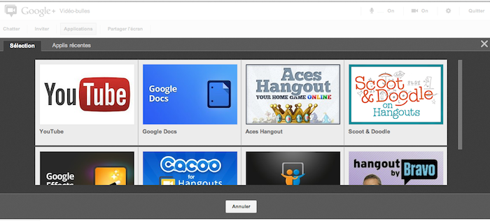 Google+ lance une section 'Applications' pour les Hangouts et une API officielle