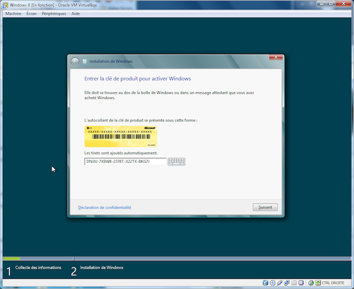 Installation de Windows 8 Consumer Preview dans une machine virtuelle (VirtualBox)