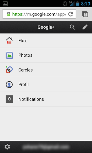 La version mobile de Google+ se dote d'une nouvelle interface - Accueil