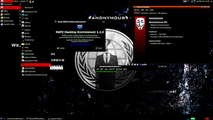 Les Anonymous publient leur propre système d'exploitation : Anonymous-OS