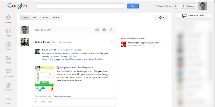 GExtend, optimisez l'espace blanc du nouveau design de Google+