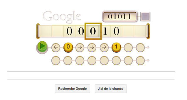 Alan Turing dans un interactif Google Doodle pour son 100e anniversaire 