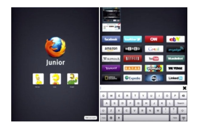 Mozilla dévoile son navigateur pour iPad nommé Junior - Suppression de la barre d'outils du navigateur