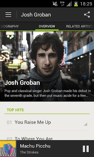 Spotify Radio arrive (enfin) sur Android - Vue d'une radio