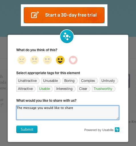 Usabilla Live vous permet d'optimiser les informations de votre site pour le bonheur des utilisateurs