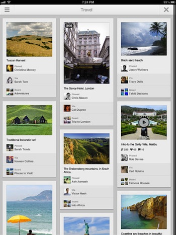 Pinterest lance les applications iPad et Android - Pinterest sur iPad