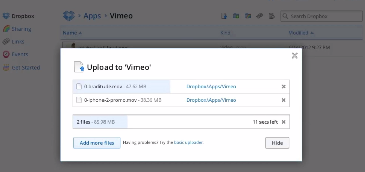 Vimeo s’intègre à Dropbox pour télécharger et partager facilement vos vidéos